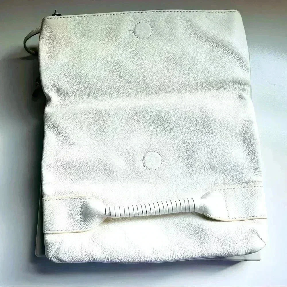 Nixon Leather White and Silver Foldable Clutch